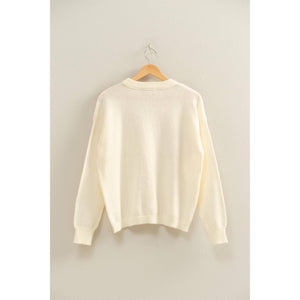 Taupe Seam Crew Neck Sweater