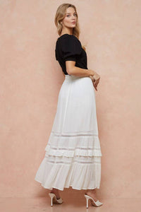 Boho White Maxi Skirt