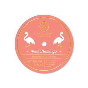 Pink Flamingo Confetti Candle