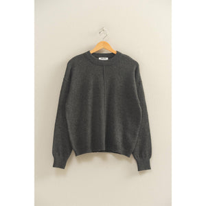 Taupe Seam Crew Neck Sweater