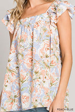 Load image into Gallery viewer, Ruffle Floral Sleeveless Top