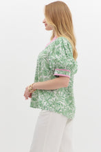 Load image into Gallery viewer, Palm Springs Pink Green Top
