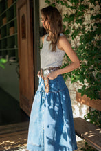 Load image into Gallery viewer, Bohemian Buttondown Denim Maxi Skirt