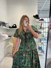 Load image into Gallery viewer, Forest Floral Green Midi Dress