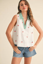Load image into Gallery viewer, Lemon Embroidered Collar Top