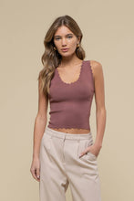 Load image into Gallery viewer, White Scallop Tank