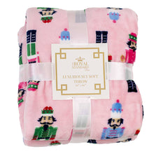 Load image into Gallery viewer, Nutcracker March Pink Throw