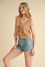 Load image into Gallery viewer, Cream Crochet Tie Vest Top