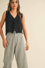 Load image into Gallery viewer, Cream Crochet Tie Vest Top