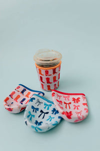 Coffee Coozies Blue Bows Large