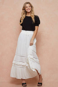 Boho White Maxi Skirt