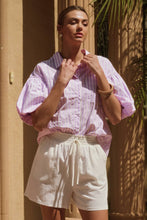 Load image into Gallery viewer, Lavender Poplin Striped Button Shirt