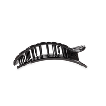 Load image into Gallery viewer, Flat Round Hair Clip | Medium | Jet Black Quilted