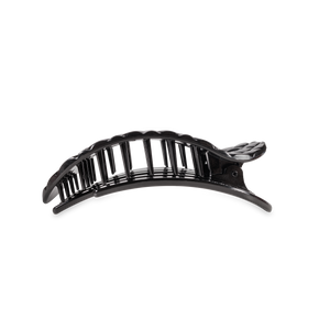 Flat Round Hair Clip | Medium | Jet Black Quilted