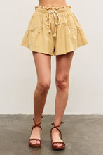 Load image into Gallery viewer, Natural Tie Front Flare Shorts