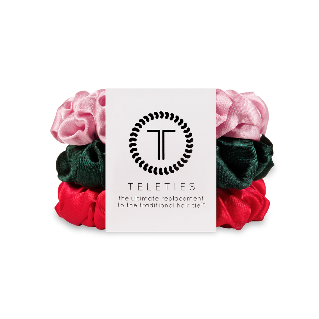 Silk Teleties Hair Scrunchie Poinsettia