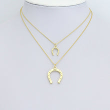 Load image into Gallery viewer, Gold Lucky Horse Shoe Charm 18K