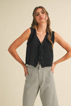 Load image into Gallery viewer, Cream Crochet Tie Vest Top