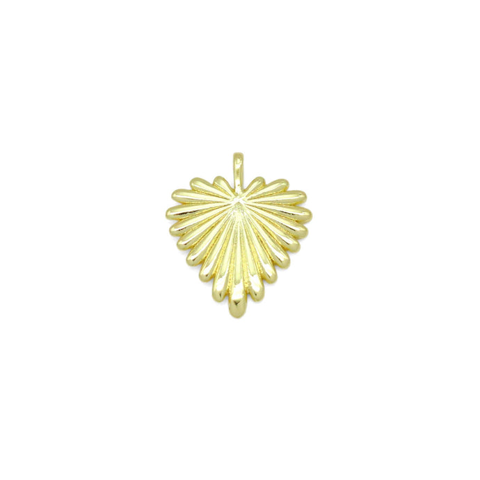 Radial Gold Heart Leaf Charm