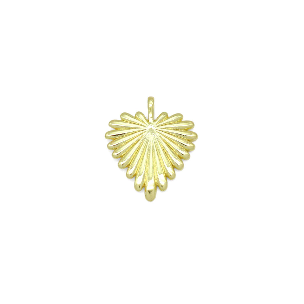 Radial Gold Heart Leaf Charm