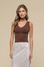 Load image into Gallery viewer, White Scallop Tank