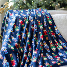 Load image into Gallery viewer, Nutcracker March Throw   Navy/Multi   50x60