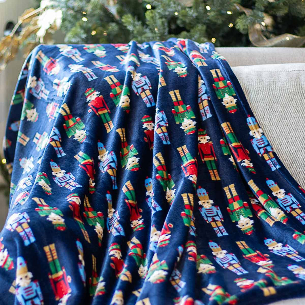 Nutcracker March Throw   Navy/Multi   50x60