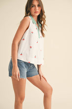 Load image into Gallery viewer, Lemon Embroidered Collar Top