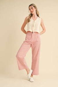 Cream Crochet Tie Vest Top