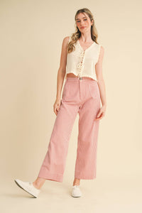 Cream Crochet Tie Vest Top