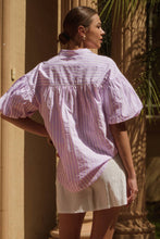 Load image into Gallery viewer, Lavender Poplin Striped Button Shirt