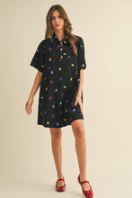 Load image into Gallery viewer, Fruitful Denim Embroidered Dress