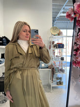 Load image into Gallery viewer, Spring Dark Olive Trench Coat