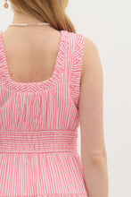 Load image into Gallery viewer, Red Striped Zipper Dress