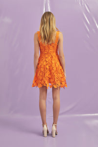 Belle Orange Lace Dress
