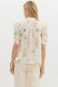 Grandmillenial Floral Print Top