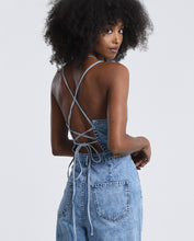 Load image into Gallery viewer, LA Lace Back Denim Jumpsuit