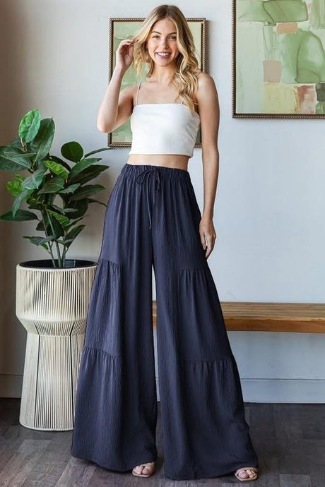 Navy Wide Leg Pants