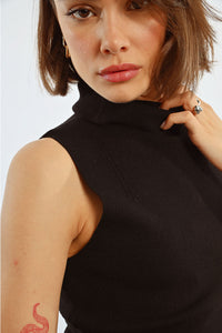 Classic Black Mock Neck Top