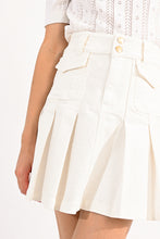Load image into Gallery viewer, Lili White Denim Tennis Skirt