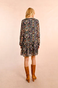 Falling For Bordeaux Print Dress