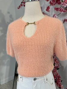 Ana Pink Cut Out Sweater