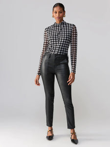 Make a Statement Houndstooth Mesh Top