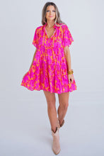 Load image into Gallery viewer, Floral Tropical Pink Orange Dress