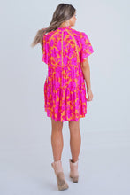 Load image into Gallery viewer, Floral Tropical Pink Orange Dress