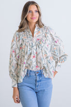 Load image into Gallery viewer, Paris Floral Pleat Top