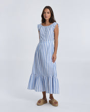 Load image into Gallery viewer, Paris Blue Stripe Tie-Back Dress