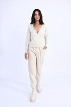 Load image into Gallery viewer, Ballet Ivory Wrap Surplice Sweater