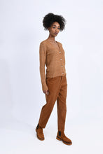 Load image into Gallery viewer, Hearts Button Camel Cardigan