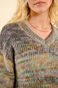 Melly Gray Purple Multi Sweater